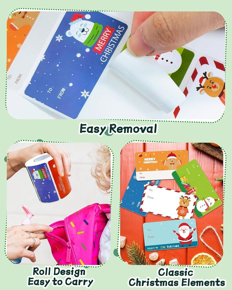 Oomloid 500 Pcs Christmas Gift Tags Stickers for Christmas Presents, Wrapping Paper, Christmas Name Stocking Tags Christmas Labels Stickers for Christmas Gifts Bags Presents Decorations - Image 5